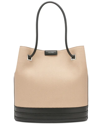 Calvin Klein Ash Whip-Stitch Tote with Magnetic Closure