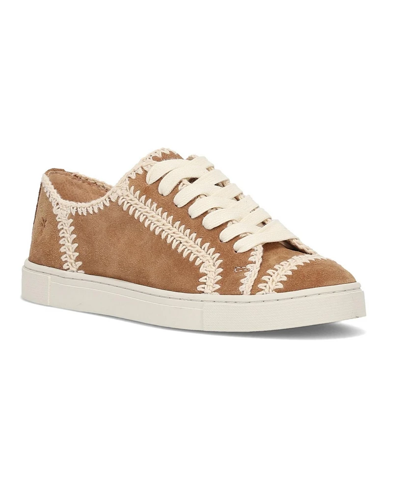 Frye Women's Ivy Crochet Low Lace Up Leather Sneakers