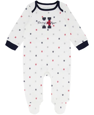 Tommy Hilfiger Baby Boys One-Piece Logo-Print Footed Coverall