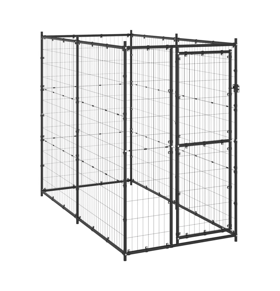 Outdoor Dog Kennel Steel 43.3"x86.6"x70.9"