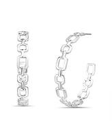 kensie Geometric Cut Out Hoop Earring