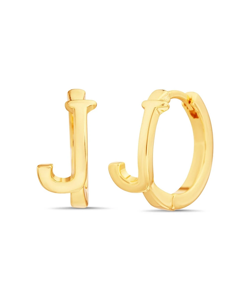 kensie Gold-Tone Letter "A" Initial Huggie Hoop Earring