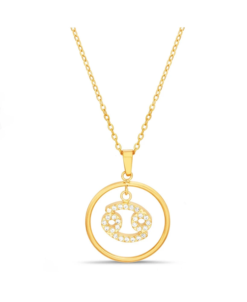 kensie Gold-Tone Dangle Round Initial Pendant Necklace