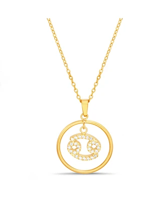 kensie Gold-Tone Dangle Round Initial Pendant Necklace