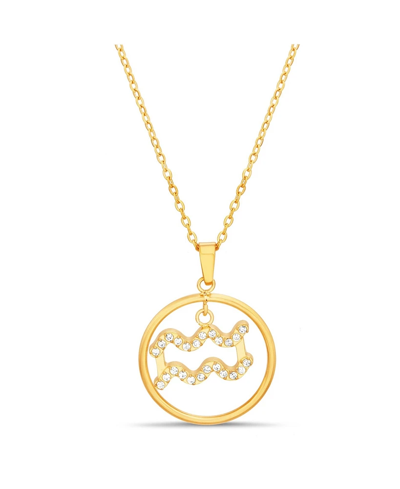 kensie Gold-Tone Dangle Round Initial Pendant Necklace