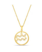 kensie Gold-Tone Dangle Round Initial Pendant Necklace