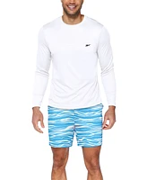 Reebok Men's Quick-Dry Stripe Wave Core Valley 7" Swim Trunks