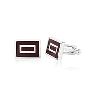 Metallo Stainless Steel Enamel Square Cuff Links