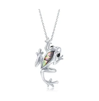 Caribbean Treasures Sterling Silver Abalone Frog Pendant