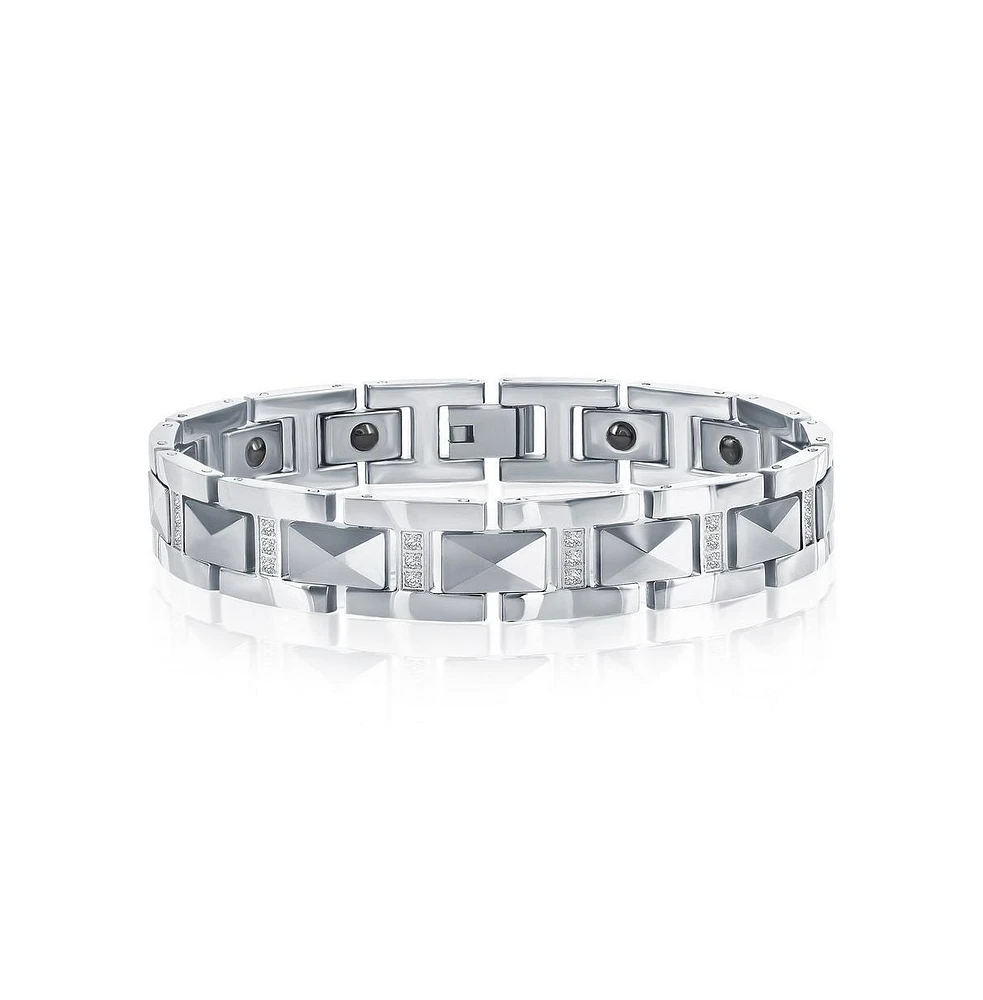 Metallo Cz Magnetic Tungsten Bracelet