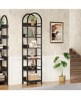 Tribesigns 6-Tier Open Bookshelf, 78.7" Tall Arched Bookcase Narrow Bookshelf with Metal Frame for Living Room, Home Office