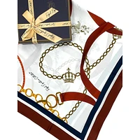 Royal Equestrian Collection Royal Equestrian Chevalle Scarf Navy Silk With Gift Box