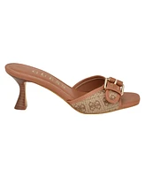 Guess Women's Dista Mid Heel Open Toe Buckle Sandals