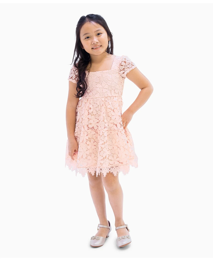 Rare Editions Toddler Girls Lace Cap Sleeves Dress