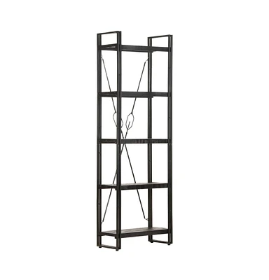 5-Tier Bookcase 23.6"x11.8"x70.9" Solid Mango Wood