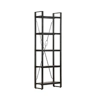 5-Tier Bookcase 23.6"x11.8"x70.9" Solid Mango Wood