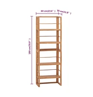 Shelving Unit 23.6"x11.8"x70.9" Solid Teak Wood