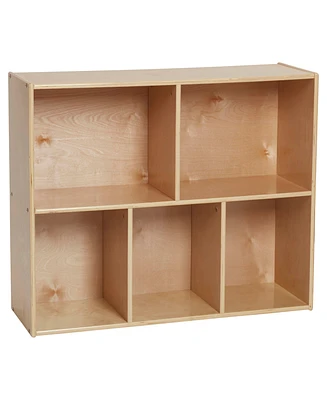 ECR4Kids Streamline 5-Compartment Storage Cabinet, 30in, Classroom Furniture, Natural