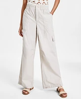 Dkny Jeans Women's Smocked-Waistband Cotton Cargo Pants