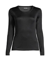 Lands' End Women's Silk Interlock Long Sleeve Crewneck Underwear Top