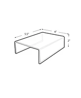 Azar Displays Clear Acrylic Riser Pedestal Display 4"W x 5.5"D x 2"H, 4-Pack