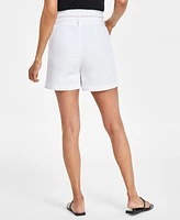 I.n.c. International Concepts Women's High-Rise Tied-Belt Shorts, Created for Macy's