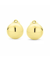 Bling Jewelry Simple Basic Button Style Half Round Ball Dome Clip On Earrings Non Pierced Ears Gold Plated Sterling Silver Alloy