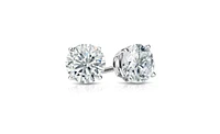 Suzy Levian Sterling Silver Cubic Zirconia Round-Cut Classic Stud Earrings