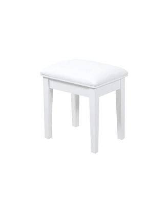 Simplie Fun Vanity Stool Makeup Bench Dressing Stool With Cushion And Solid Legs