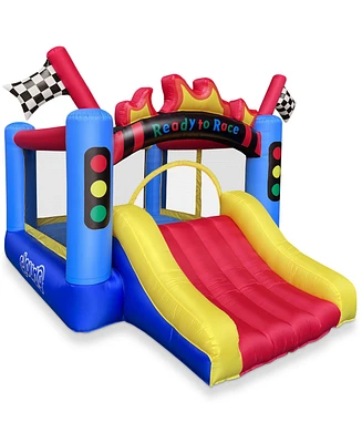 Cloud 9 Race Car Track Bounce House with Blower