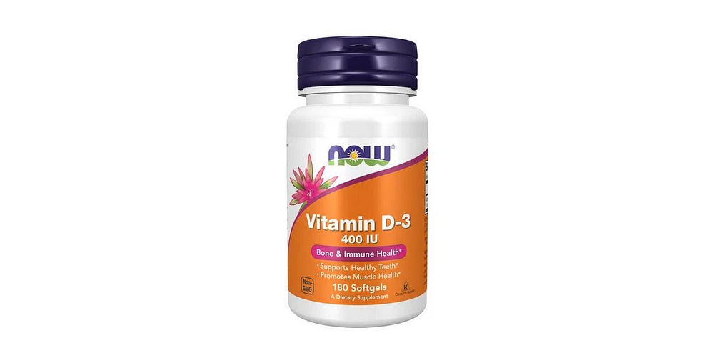 Now Foods Vitamin D-3, 400 Iu, 180 Softgels