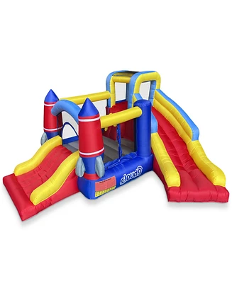 Cloud 9 Rocket Bounce House with Blower & Two Slides