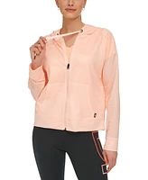 Dkny Sport Women's Honeycomb Mesh Full-Zip Hoodie