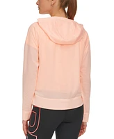 Dkny Sport Women's Honeycomb Mesh Full-Zip Hoodie