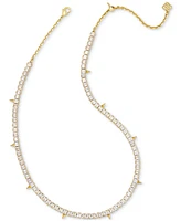 Kendra Scott 14k Gold-Plated Spike Cubic Zirconia 17" Adjustable Tennis Necklace