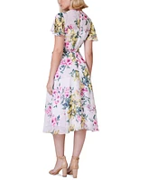 Jessica Howard Women's Printed Chiffon Midi Dress