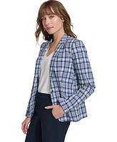 Tommy Hilfiger Women's Plaid One-Button Blazer