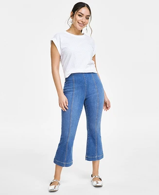 I.n.c. International Concepts Petite Pull-On Cropped Flare Jeans, Created for Macy's