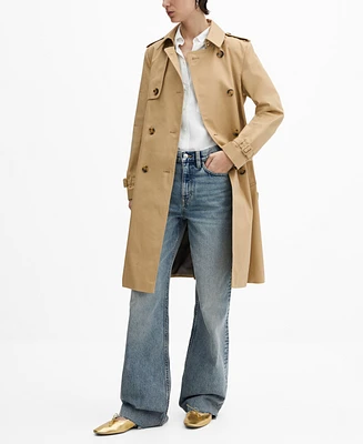 Mango Women's Belted Classic Trench Coat