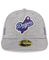 Men's New Era Gray Los Angeles Dodgers 2024 Clubhouse Low Profile 59FIFTY Fitted Hat