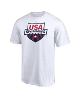 Men's Fanatics White Usa Swimming Core Primary Logo T-shirt