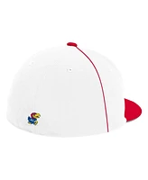 Men's adidas White Kansas Jayhawks On-Field Baseball Fitted Hat