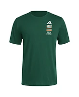 Men's adidas Green Distressed Miami Hurricanes Reverse Retro Baseball 2 Hit T-shirt