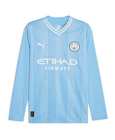 Men's Puma Sky Blue Manchester City 2023/24 Home Replica Long Sleeve Jersey