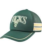 Men's '47 Brand Hunter Green Milwaukee Bucks Sidebrand Stripes Trucker Adjustable Hat