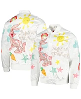 Men's Freeze Max White Looney Tunes Graphic Satin Full-Snap Jacket