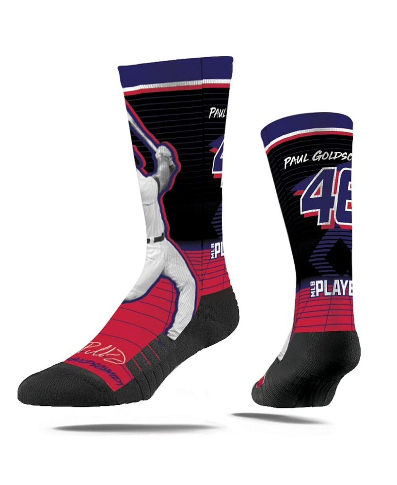 Men's and Women's Strideline Paul Goldschmidt St. Louis Cardinals Synthwave Premium Full Sub Crew Socks