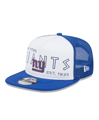 Men's New Era White, Royal New York Giants Banger 9FIFTY Trucker Snapback Hat