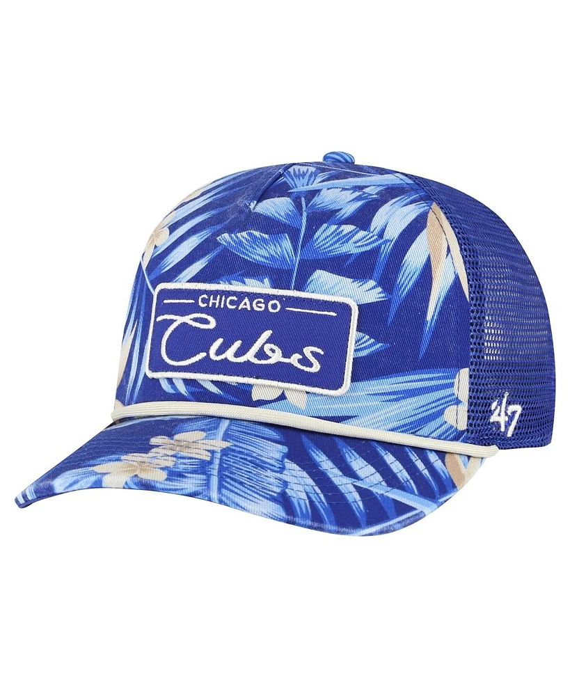 Men's '47 Brand Royal Chicago Cubs Tropicalia Trucker Hitch Adjustable Hat