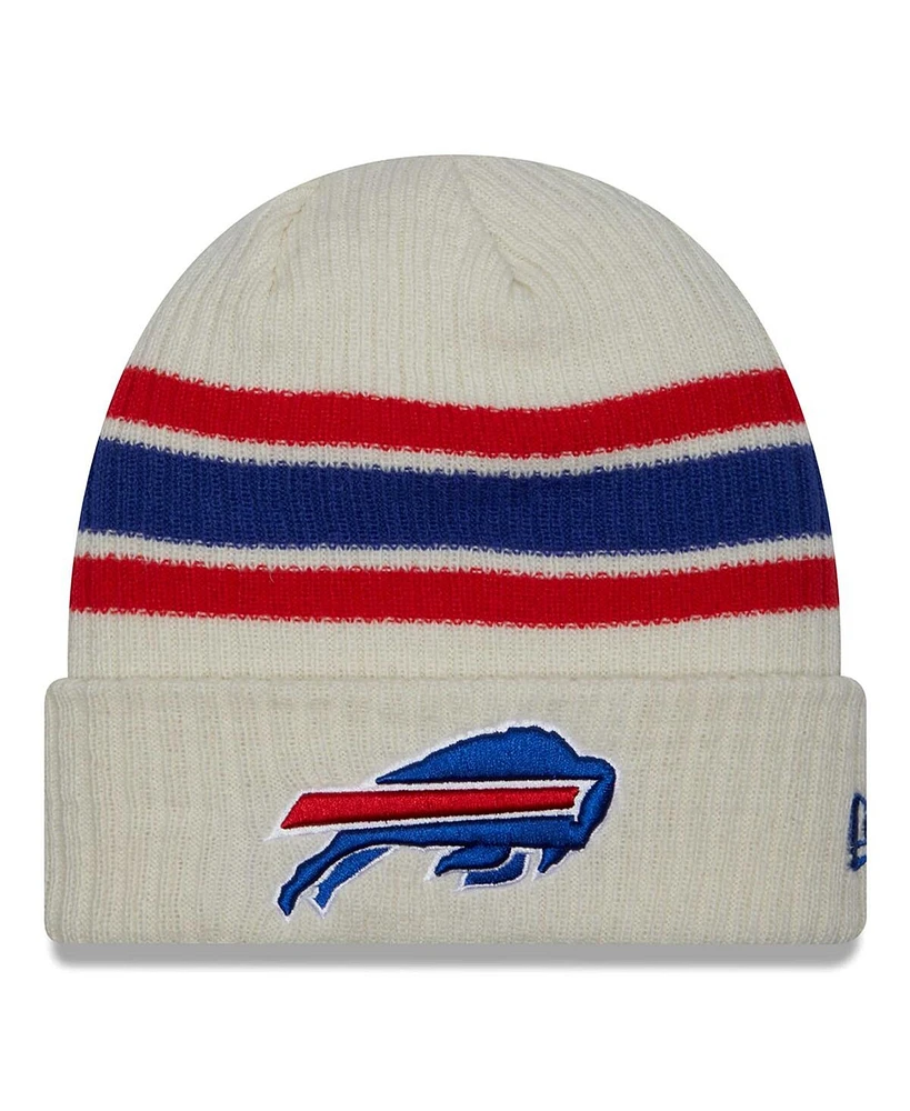 Youth Boys and Girls New Era White Distressed Buffalo Bills Vintage-Like Cuffed Knit Hat